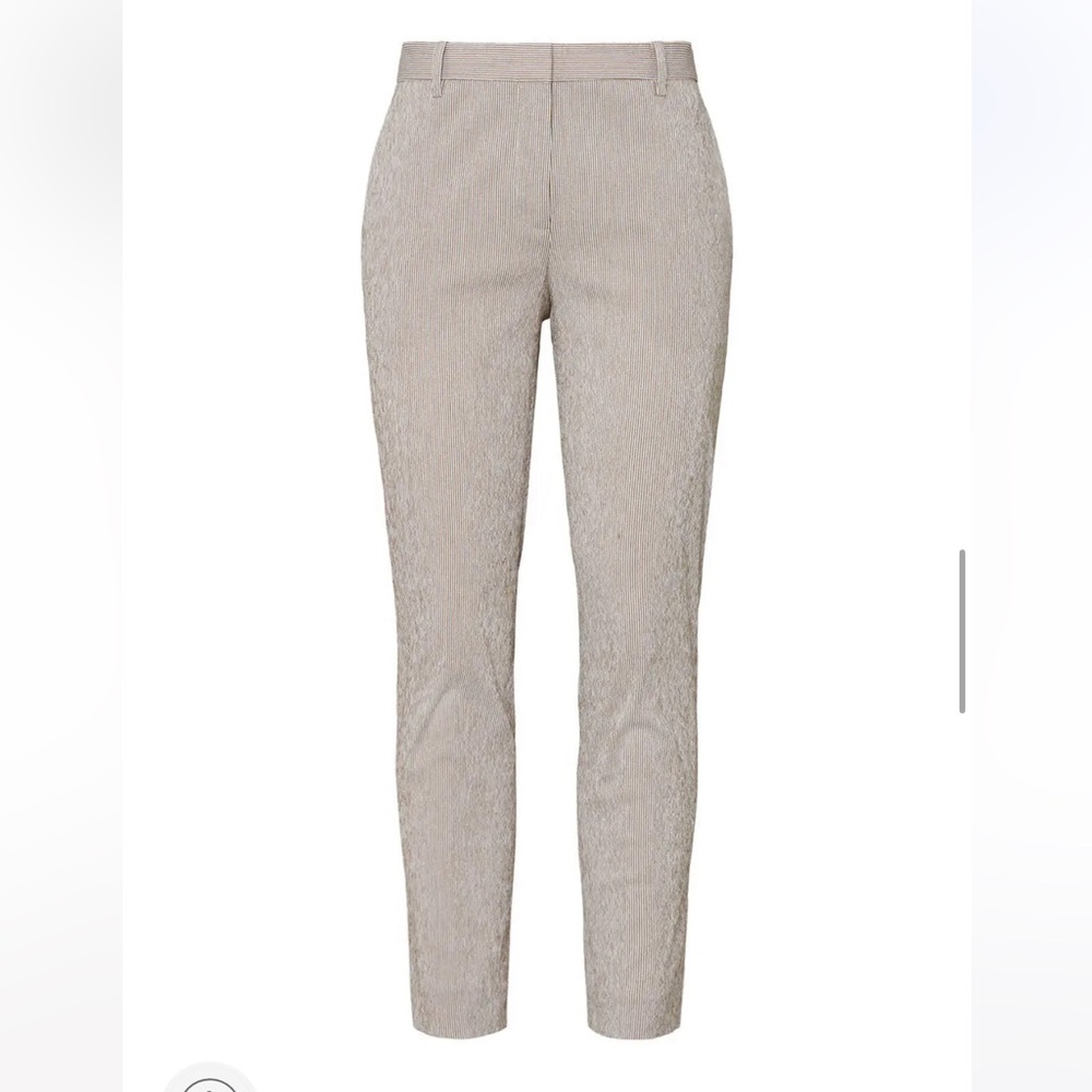 Theory Tan Ankle Cropped Pants Slim Fit